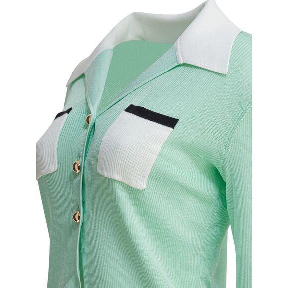 Self-Portrait Ribbed Viscose Peplum Top tag size L Women - Picture 4 of 4